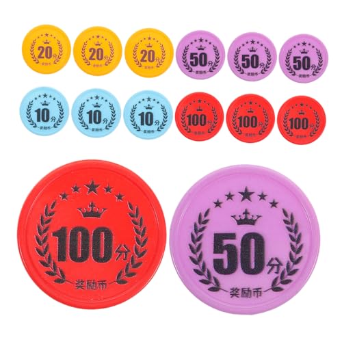 OSALADI 100 Stück Teiliges Kleine Spielchips für Lernmünzen Wiederverwendbar Kunststoff Belohnungsspielzeug Zählbar Spielerisches Rechnen Fördern Positive Verhaltensmotivation von OSALADI