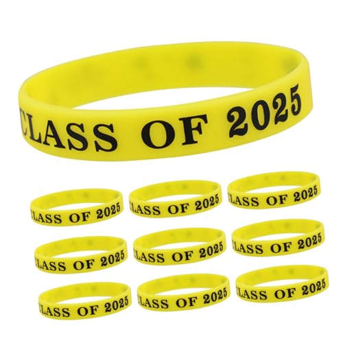 OSALADI 10stücke Graduation Silikonarmbänder Für Abschlussfeier Gummiarmbänder Gelb Mit Schwarzem Druck Als Partygeschenke Für Schüler Und Gäste OSALADI 10stücke Graduation Silikonarmbänder Für Abschlussfeier Gummiarmbänder Gelb Mit Schwarzem Druck Als Partygeschenke Für Schüler Und Gäste von OSALADI