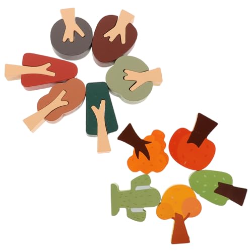 OSALADI 11 Stück Teiliges Holzspielzeug Bausatz Bäume für Modelleisenbahn Natürliche Gestaltung Kinderspielzeug Stapelbare Miniatur Waldszenerie Feinmotorik und Kreativität von OSALADI