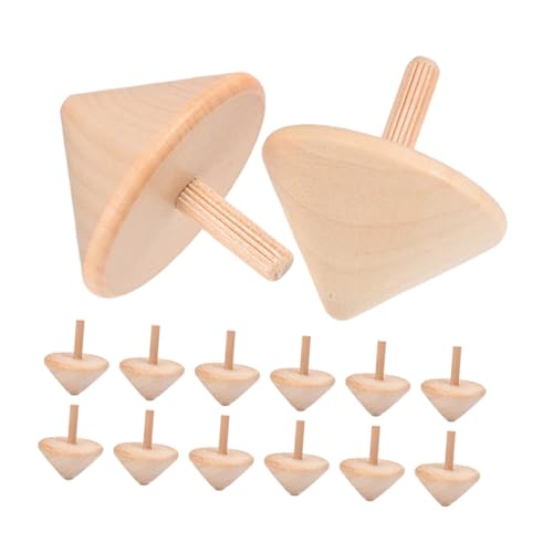 OSALADI 15 Stück Teiliges DIY Holz Natürliche Holzdrehtopps für Sicherer Tragbarer Fördert Konzentration Feinmotorische Fähigkeiten für Kreatives Drinnen und Draußen von OSALADI