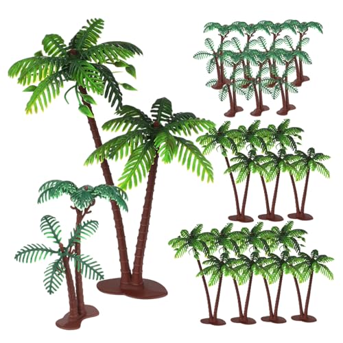 OSALADI 16 Stk. Teiliges Kokosnussbaum Tortendeko Miniatur Kokospalmen aus Robustem Kunststoff Vielseitige Kuchendekoration für Hochzeit Party Strand und Tropische Feierlichkeiten von OSALADI