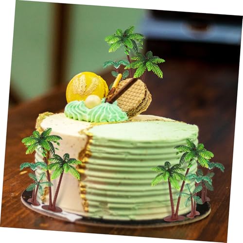 OSALADI 16 Stk. Teiliges Tropisches Cake Topper aus Robustem Kunststoff Große und Kleine Kokosnuss Bäumchen Dekorative Tortendeko für Kuchen Cupcakes Party und Hochzeit von OSALADI
