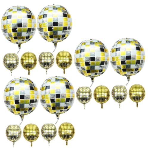 OSALADI Partydekoration 18 Stk Disco-kugel-ballon Hochzeitsdeko Aluminiumfolie 4d Geburtstagsparty Liefert Metalldekor von OSALADI