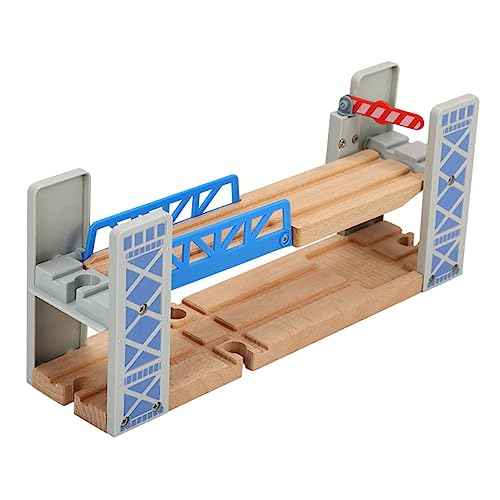 OSALADI Holz Zug Tracks Satz für Kinder Eisenbahnbrücke Überführung Modellspielzeug Erhöhte Holzbrücke Kompatibel mit Eisenbahnschienen Spielzeug für Kleinkinder von OSALADI
