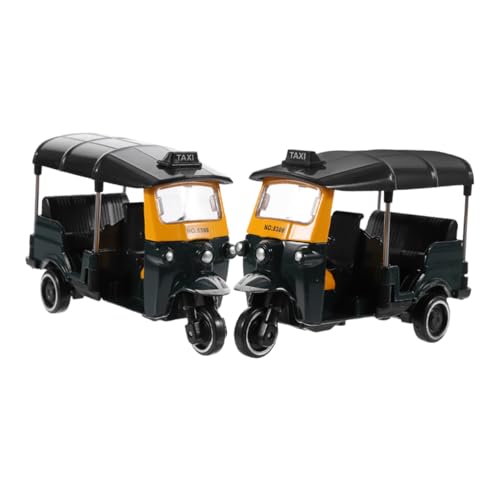OSALADI 2 STÜCK Vintage Thai Dreirad Modell aus Metall Detailreiche Tischdekoration und Schrank Ornament Multifunktionale Retro Tricycle Figur für Wohnzimmer und Büro von OSALADI