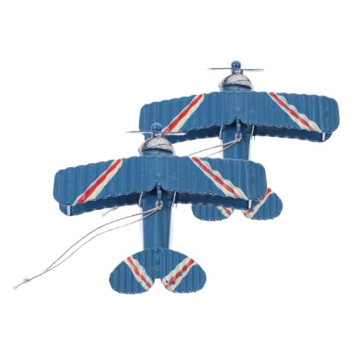 OSALADI 2 Stück Doppeldeckermodell Flugzeuge Retro -Flugzeugmodell Flugzeugbaumodell Gartendekoration Flugzeug klein Vintage Flugzeugdekor Desktop-Ebene Flugzeugförmiges Eisen Blau OSALADI 2 Stück Doppeldeckermodell Flugzeuge Retro -Flugzeugmodell Flugzeugbaumodell Gartendekoration Flugzeug klein Vintage Flugzeugdekor Desktop-Ebene Flugzeugförmiges Eisen Blau von OSALADI