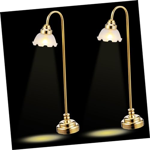 OSALADI Miniatur-tischlampe Mit Blumenmuster Batteriebetriebene Puppenhaus-leuchten Für Die Dekoration Von Minihäusern Realistisches Miniatur-möbelzubehör von OSALADI
