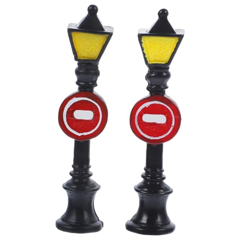 OSALADI 2 Stück Teiliges Mini Straßenlaternen Detailreiche Miniatur Dekoration für Puppenhaus und Modellbau Realistische Mini Straßenlampen mit Feiner Verarbeitung für Miniaturhäuser und von OSALADI