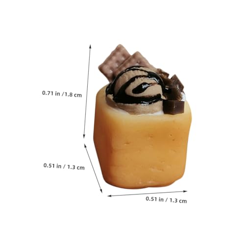OSALADI 2 Stücke Mini Dessert Model Miniature Ice Toast für Puppenhaus Küchendekoration Lebendige Farben Fördernd Kreativität und Tragbar für Drinnen und Draußen von OSALADI