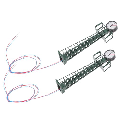 OSALADI 2pcs Modell Railway Clock Lampe Miniatur Street Lamp Nach Zug Bahnsteig Gebäude Layouts O Zugzubehör Mikrolandschaften Ornament von OSALADI