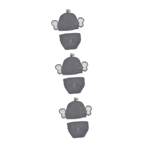 OSALADI 3 Sätze 100 monatliche Babyfoto-Requisiten gestrickte Babykleidung Kleinkind Kleider Kostüme für die Elefantenfotografie Babykostüme Handbuch Strickmütze Zubehör neugeboren von OSALADI