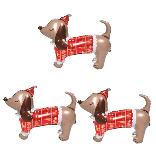 OSALADI 3 Stück Weihnachtsballons Sausage Dog Folienballons aus Aluminium für Festliche Hundemotiv Deko Langlebig Wiederverwendbar für Weihnachten Haustierpartys und Geburtstagsfeiern von OSALADI