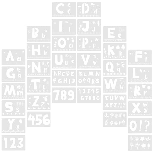 OSALADI 36 Stück Teiliges Alphabet und Zahlen Schablonen Wiederverwendbare Malvorlagen für DIY Projekte Geeignet für Holzmalerei Journals und Bastelarbeiten OSALADI 36 Stück Teiliges Alphabet und Zahlen Schablonen Wiederverwendbare Malvorlagen für DIY Projekte Geeignet für Holzmalerei Journals und Bastelarbeiten von OSALADI