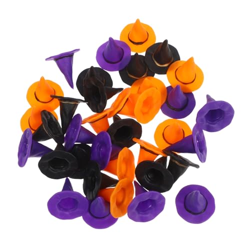 OSALADI 36 Stück Teiliges Miniatur Hexenhüte aus Leichtem Kunststoff Bunte DIY Bastelhüte für Puppen Halloween Partydekorationen Vielseitige Hut Accessoires für Kunstprojekte und von OSALADI