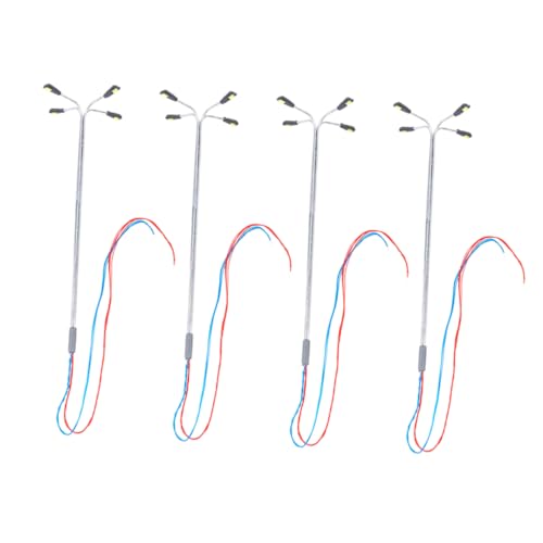 OSALADI 4 Stück Led -straßenlichtmodell Drinnen Blau Sandtisch Für Den Innenbereich Für Lampen Strassenlicht Farbig Bauen Bausätze Miniatur Straßenlichter Modell Lampe Metall von OSALADI