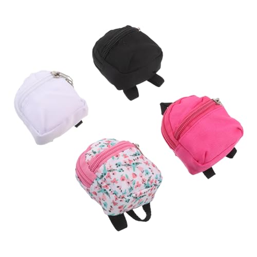 OSALADI 4 Stück Maßstab Polyester Zipper Schulrucksack für Rollenspiele und Puppenhaus Zubehör Geeignet für Indoor Outdoor Szenen und Kreative Fotoshootings von OSALADI
