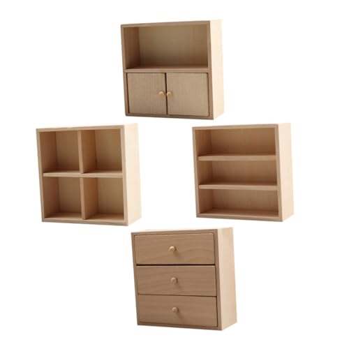OSALADI 4-teiliges Realistisches Puppenhaus-Miniatur-schrankset Aus Holz Für Die Dekoration OSALADI 4-teiliges Realistisches Puppenhaus-Miniatur-schrankset Aus Holz Für Die Dekoration von OSALADI