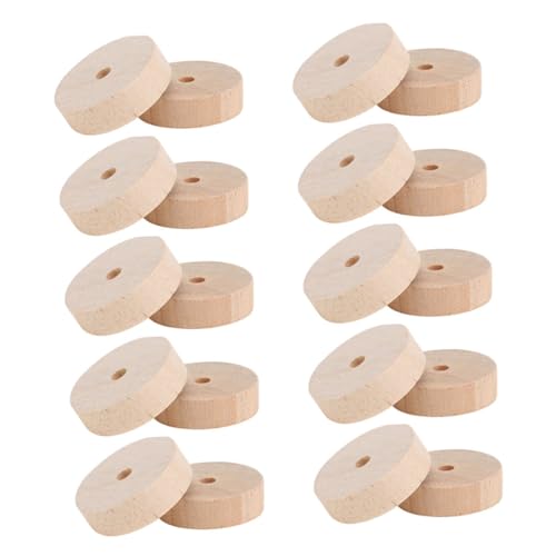 OSALADI 40stücke Holzräder Zum Basteln Unfertige Miniatur-holzräder Für Spielzeug Kleine Holzräder Als Ersatz Für Autospielzeugzubehör Holzhandwerk von OSALADI