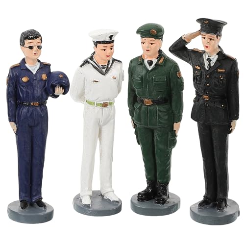 OSALADI 4Er Set Miniaturstatue Zahlen Bausatz Menschen Modelle Szene Klassische Mini-Soldatenfiguren Mini-Soldaten-Spielset Miniatur-Soldatenspielzeug Miniatur-Soldatenfiguren Harz von OSALADI
