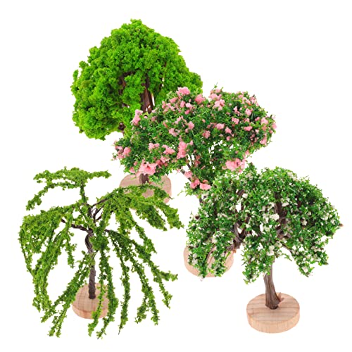 OSALADI 4Stücke Landschaftsbaum Künstliche Modellbäume Kunststoff Für Diorama Und Bastelprojekte Lebensechte Details von OSALADI