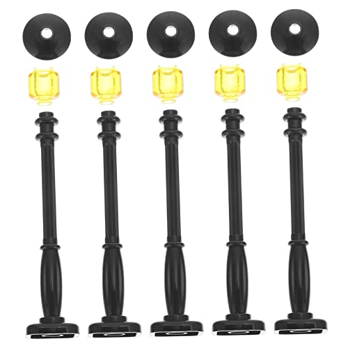 OSALADI 5 Stück Mini Straßenpfostenlichter Modell Flur Innenbereich Puppenhauslampe Puppenhausdekor Mini Laternenpfosten Straßenlaterne Interessante Mini Lampen von OSALADI