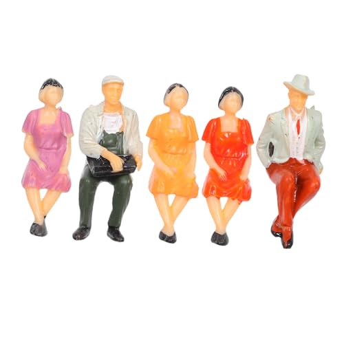 OSALADI 5 Stück Miniatur Figuren Realistisch Handbemalt Farbige Sitzende Menschen für Architekturmodelle Robuste -Personen für Dioramen und Sandtischlandschaften von OSALADI