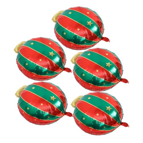 OSALADI 5 Stück Teiliges Aluminiumfolie Weihnachtsballon Langlebige Partydeko Vielseitige Weihnachtsdekoration für Wand und Tisch Reißfest Festliche Atmosphäre für Weihnachtsfeiern von OSALADI