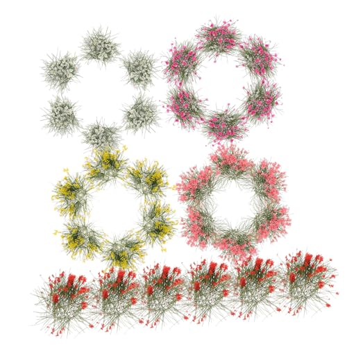 OSALADI 5 Stück Teiliges Künstlicher Grasblumen Cluster für Sandtischmodell und Miniaturlandschaftsdekoration Hochtemperaturbeständig Leuchtende Farben für DIY Szenarien und Modellbau von OSALADI