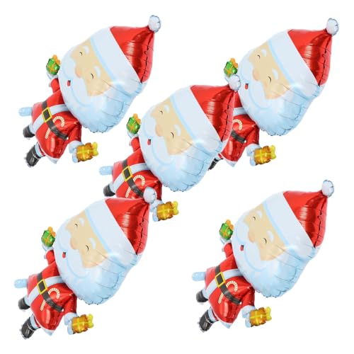 OSALADI 5 Stück Weihnachtsmann Ballons Weihnachtstischdekorationen Aluminiumfolienballons Weihnachtsparty Ballons Partyzubehör Weihnachtsparty Zubehör Weihnachtsparty Zubehör von OSALADI