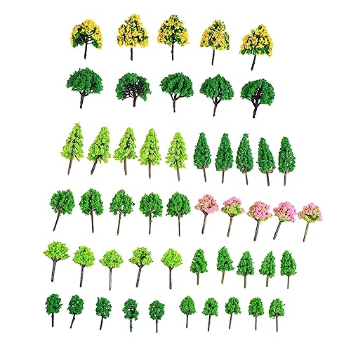 OSALADI 55 Stück Kleine Baum Modelle Mini-Sisalbäume Mini-Modellbäume Mini-Baum Diorama-Minibäume Artificial Tree mikrolandschaft gefälschter Baum Baummodelle aus Kunststoff Plastik von OSALADI