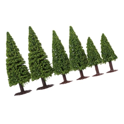 OSALADI 6 Stück Modellkiefer Miniatur Landschaft Architektur Baum Mikrolandschaftsbaumdekoration für Zypressenbaum-Modell Spielzeugbaum aus Kunststoff Schwamm Green von OSALADI