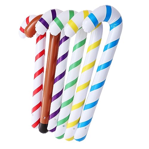 OSALADI 6 Stück Teiliges Aufblasbarer Zuckerstangen Gehstöcke aus Hautfreundlichem PVC Bunte Geburtstags und Party Deko Leichtes Design für Halloween Pool und Kostümfeiern OSALADI 6 Stück Teiliges Aufblasbarer Zuckerstangen Gehstöcke aus Hautfreundlichem PVC Bunte Geburtstags und Party Deko Leichtes Design für Halloween Pool und Kostümfeiern von OSALADI