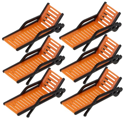 OSALADI 6 Teiliges Mini Bankmodell Tragbares Puppenhaus Nautischer Mini Sonnenstuhl Miniatur Liegestuhlmodell Mini Strandstuhlmodell Heimdekoration Küsten Sommer Mini von OSALADI