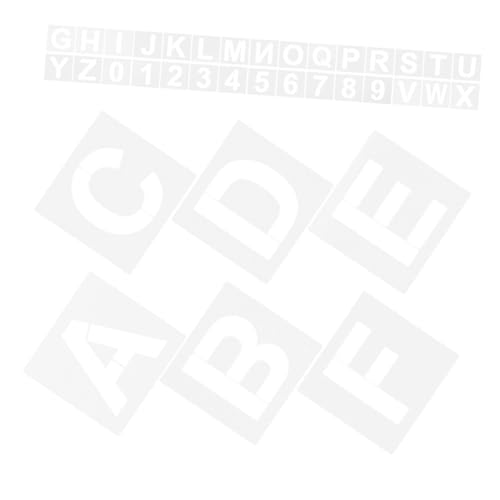OSALADI 72 Stück Teiliges Kunststoff Wiederverwendbare Buchstaben Zahlenmalvorlagen Präzise Sprühvorlagen für DIY-Kunst Beschilderung Scrapbooking Leicht Robust Einfach zu Reinigen von OSALADI