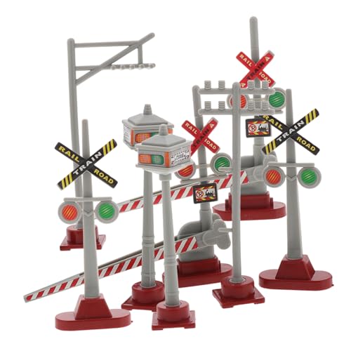 OSALADI 8 Teiliges Verkehrszeichenmodell Miniatur Tischzug Dekoration DIY Eisenbahn Lichtmodell Mikrolicht Eisenbahn Verkehrssignal DIY Modelllicht Puppenhaus Mikrolicht von OSALADI