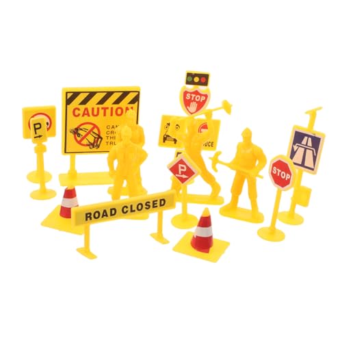 OSALADI 84 STK. Teiliges Mini-verkehrszeichen-spielset mit Realistischen Baustellen-roadblocks und Verkehrsleitkegeln aus Robustem Kunststoff Pädagogisches Baustellen-dekor für OSALADI 84 STK. Teiliges Mini-verkehrszeichen-spielset mit Realistischen Baustellen-roadblocks und Verkehrsleitkegeln aus Robustem Kunststoff Pädagogisches Baustellen-dekor für von OSALADI