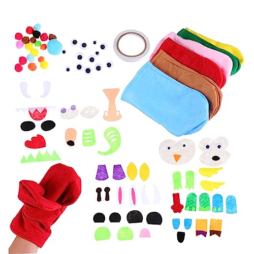 OSALADI DIY Bastelset Handpuppen aus Filz Kreativset mit Vorgefertigten Schablonen Sicheres Material Langlebig und Praktisch für Mädchen und Rollenspiele von OSALADI
