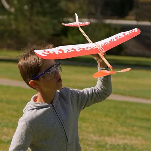OSALADI Gummibandbetriebener Flugzeugmodell Bausatz für Leichtes Segelflugzeugspielzeug mit Einzigartigem Design für Outdoor Spiel und Lernen Fördert von OSALADI