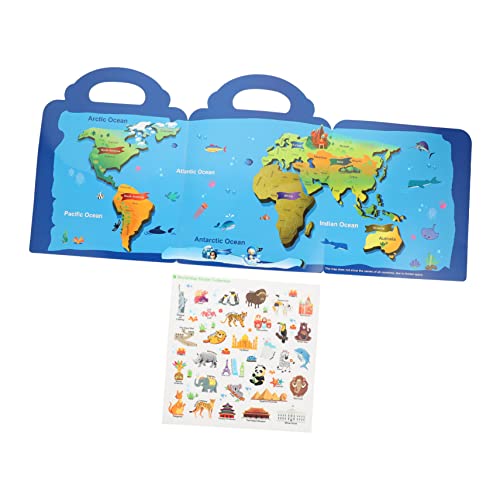 OSALADI Lernbuch Weltkarte Stickerbuch für Kleinkinder Wiederablösbar Farbenfroh Tragbar Fördert Kognitive Entwicklung und Vorstellungsvermögen Sicher für Vorschule und Reisen OSALADI Lernbuch Weltkarte Stickerbuch für Kleinkinder Wiederablösbar Farbenfroh Tragbar Fördert Kognitive Entwicklung und Vorstellungsvermögen Sicher für Vorschule und Reisen von OSALADI