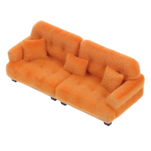 OSALADI Maßstab Beflockt mit Kissen Realistisches Puppenhaus Möbel Braunes Mini Couch Modell für Wohnzimmer oder Schlafzimmer Dekoration OSALADI Maßstab Beflockt mit Kissen Realistisches Puppenhaus Möbel Braunes Mini Couch Modell für Wohnzimmer oder Schlafzimmer Dekoration von OSALADI