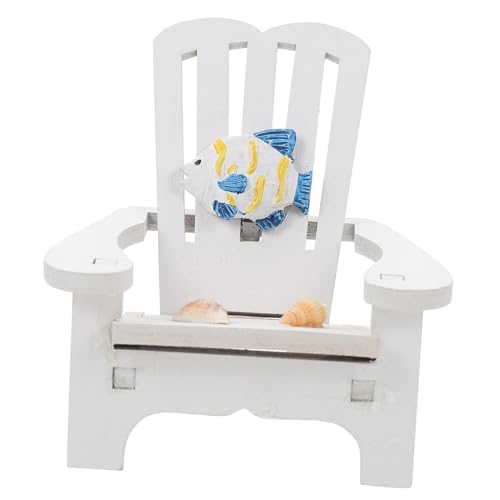 OSALADI Mini Holz Strandstuhl Dekoration Miniatur Liegestuhl Ornament Mediterrane Tischdeko Strandmuster Stil Zufällige Ausführung Für und Garten von OSALADI