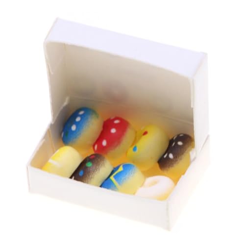 OSALADI Miniatur Donut Deko Bunte Miniatur Food Modelle Realistische Donuts Für Puppenhausküche Pretend Play Zubehör von OSALADI