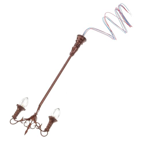 OSALADI Miniatur Gartenlampe Modell mit Warmweißem Licht Dekorative Mini gartenleuchte Antikem Detailreiches Modell für Puppenhäuser Sandtische und Landschaftsbau von OSALADI