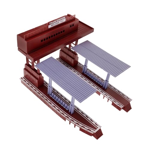 OSALADI Modell eines Bahnsteigs Bahnsteigmodell Zubehör für den Bahnsteig Kinderspielzeug Simulationsstation-Plattformspielzeug Kindermodell vortäuschen Plastik Kaffee von OSALADI