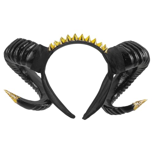 OSALADI Stirnband Gothic Widder Horner Halloween Schaf Horn Schwarzer Teufel Do Horn Kopfschmuck Wald Tier Cosplay Requisiten Halloween Haarband für Frauen Modchen Cosplay-Haarschmuck OSALADI Stirnband Gothic Widder Horner Halloween Schaf Horn Schwarzer Teufel Do Horn Kopfschmuck Wald Tier Cosplay Requisiten Halloween Haarband für Frauen Modchen Cosplay-Haarschmuck von OSALADI