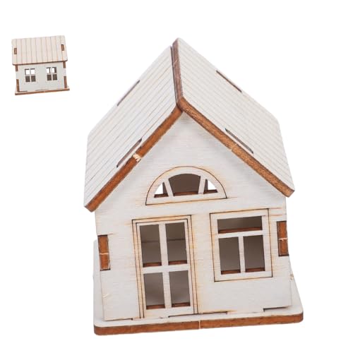 OSALADI Unfertiges Holzhaus Bastelset für Erwachsene Miniatur Weihnachtshaus Modellbausatz DIY Puzzle mit Natürlichem Holz als Weihnachtsdeko und OSALADI Unfertiges Holzhaus Bastelset für Erwachsene Miniatur Weihnachtshaus Modellbausatz DIY Puzzle mit Natürlichem Holz als Weihnachtsdeko und von OSALADI