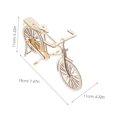 OSALADI Vintage Miniatur Fahrrad Modell aus Holz Selbstmontierbares DIY Kleines Dekoratives Bike Robust und Langlebig für Lernen Kreative Deko im Büro und Wohnzimmer von OSALADI