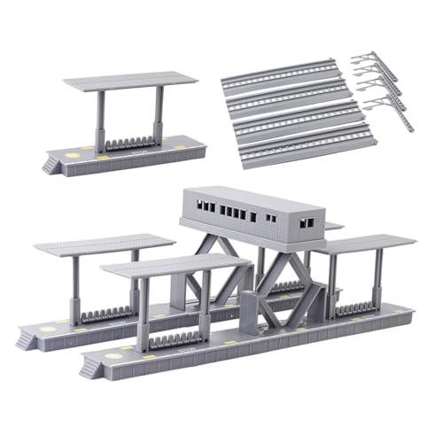 OSALADI Zugmodellsatz sandtisch DIY zubehör Gebäude für Modelleisenbahnen Zubehör für die Eisenbahnszene Miniaturzubehör Sandtischmodell Zuglandschaftszubehör Zugmodellschmuck Plastik Grau von OSALADI