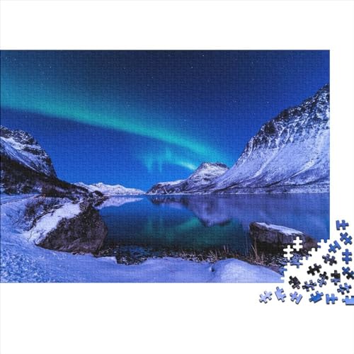 Aurora 500pcs (52x38cm) Puzzles,Northern Lights in Norway Anspruchsvolle Spielpuzzles,Geschicklichkeitsspiele Für Die Ganze Familie von OSBELE