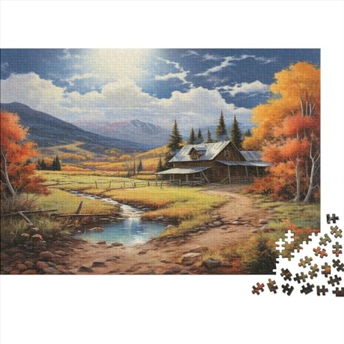 Herbst 1000pcs (75x50cm) Puzzles,Mountain Scenery Autumn Colors Anspruchsvolle Spielpuzzles,Geschicklichkeitsspiele Für Die Ganze Familie von OSBELE